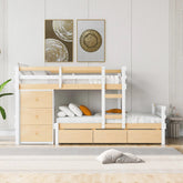 Bellemave® Twin Size Loft Bunk Bed with Drawers and Ladder - Bellemave